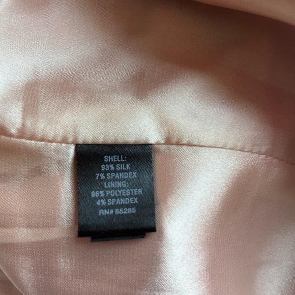 Express Silk pink and cream color block ruched bodycon dress Women’s Size 2 - Picture 5 of 8